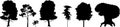 Set of black silhouette of trees Royalty Free Stock Photo